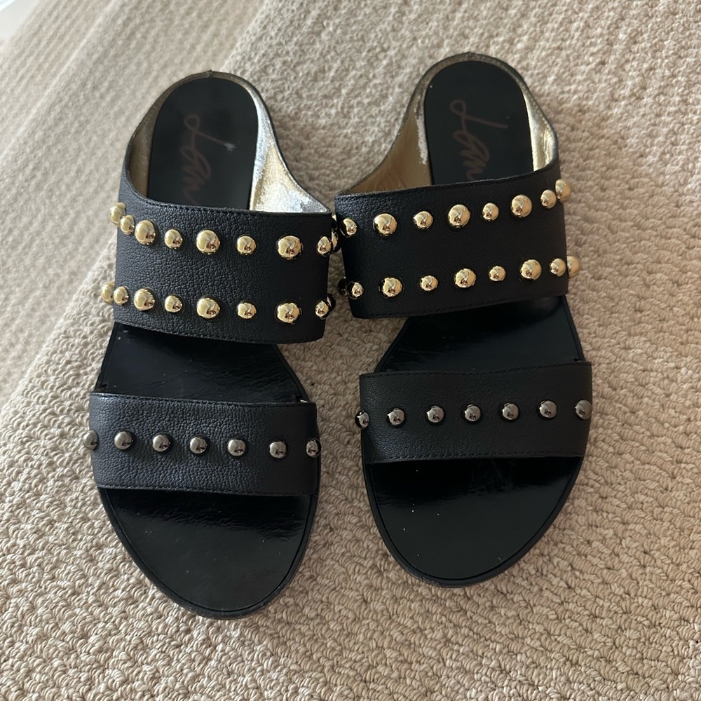 Women’s Lanvin Slide Black Sandals with Stud Detail - gently worn. Size 36.5